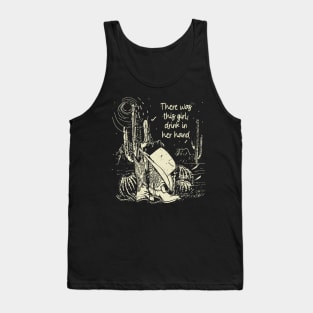 There was this girl, drink in her hand Cactus Boots Hat Cowboy Tank Top